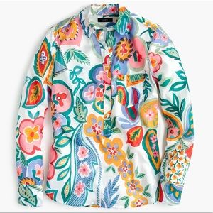 J. Crew Ratti Foral popover shirt